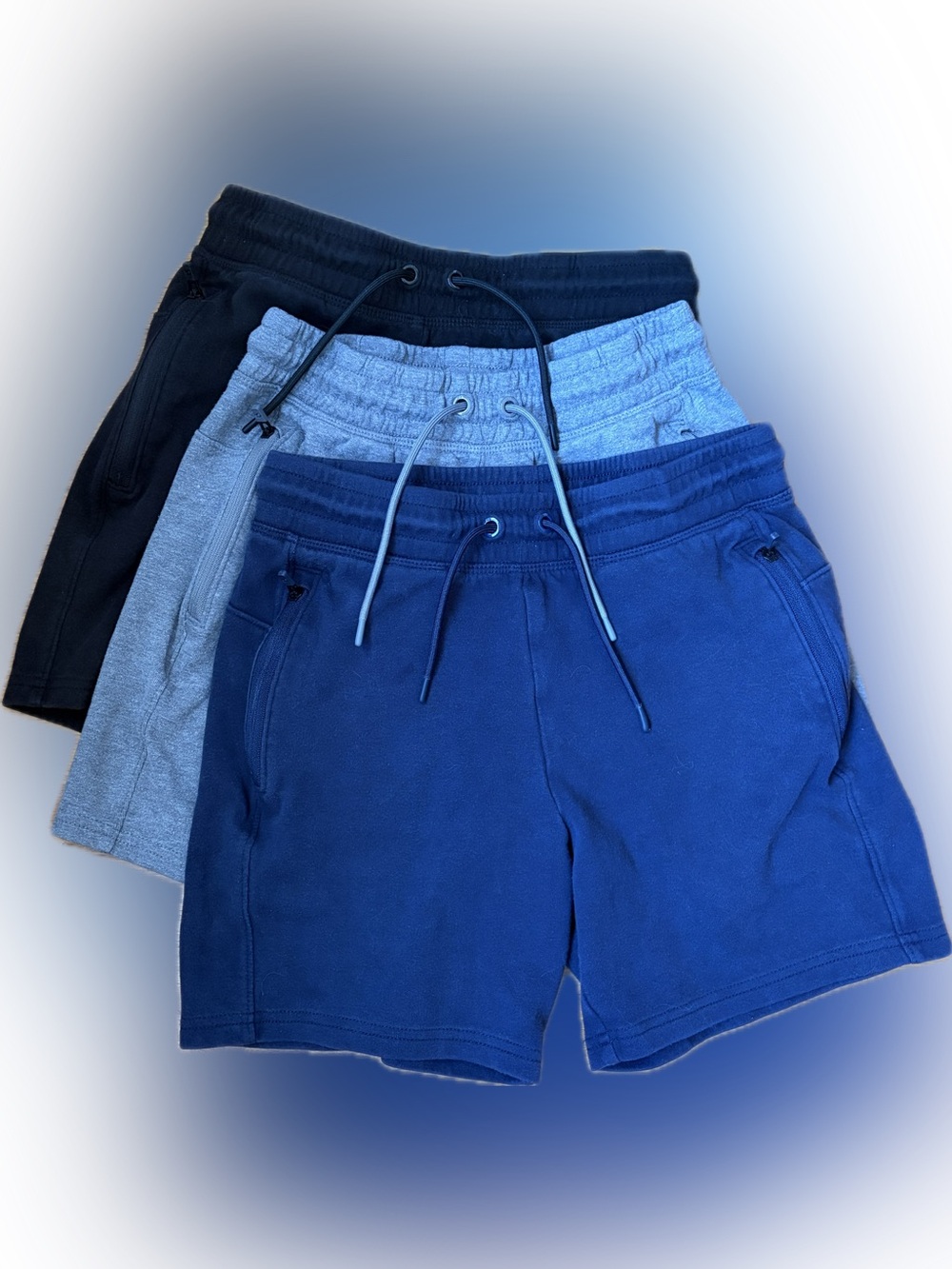 GAPfit Kids 3-Pack 5” Knit Drawstring Fit Tech Shorts - Navy, Gray, Black